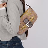 Limited Edition City Exclusive Fendi 2007 Canvas Beaded Baguette