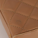 Chanel 2004 Beige Calfskin Bowling Bag with Pouch