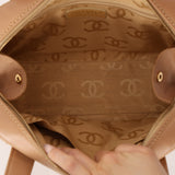 Chanel 2004 Beige Calfskin Bowling Bag with Pouch