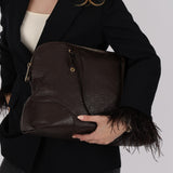 Gucci Chocolate Guccissima Bree Large Leather Dome Bag