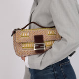 Limited Edition City Exclusive Fendi 2007 Canvas Beaded Baguette