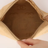 Chanel 2004 Beige Calfskin Bowling Bag with Pouch