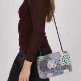 Limited Edition Chanel 2016 Deep Teal Lambskin Paris-Seoul Crochet Work Medium Single Flap Bag