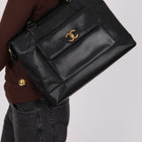 Chanel 1996 Caviar Timeless Turnlock Double-Sided Tote 24K GP