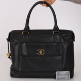 Chanel 1995 Caviar Double-Sided Pocket Tote Bag 24K GP