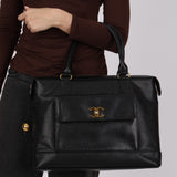 Chanel 1996 Caviar Timeless Turnlock Double-Sided Tote 24K GP