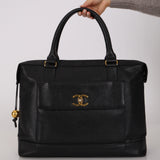 Chanel 1995 Caviar Double-Sided Pocket Tote Bag 24K GP