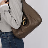 Loewe Leather Carrie Padlock Hobo