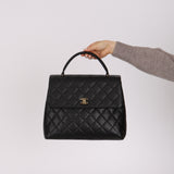 Chanel 2002 Caviar Quilted Turnlock Kelly 24K GP