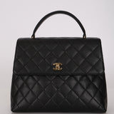 Chanel 2002 Caviar Quilted Turnlock Kelly 24K GP