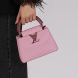 Rare Louis Vuitton Pink Taurillon Ring Lizard Trim Capucines BB