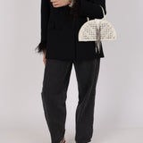 Rare Bottega Veneta Blanc Intrecciato Chain Dome Bag