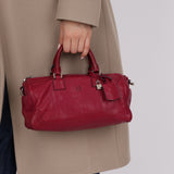 Loewe Raspberry Leather Amazona Bowler 25