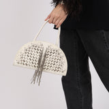Rare Bottega Veneta Blanc Intrecciato Chain Dome Bag