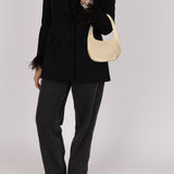 Bottega Veneta Mini Intrecciato Shoulder Bag Champagne Satin