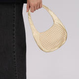 Bottega Veneta Mini Intrecciato Shoulder Bag Champagne Satin