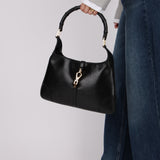 Gucci Black Leather Bamboo Top Handle Jackie Bag