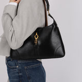 Gucci Black Leather Bamboo Top Handle Jackie Bag