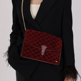 Celine Maroon Suede Macadam Clutch