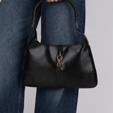 Gucci Black Leather Bamboo Top Handle Jackie Bag
