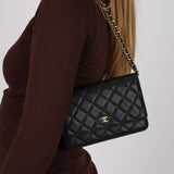 Chanel 2019 Caviar Wallet on Chain GHW