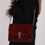 Celine Maroon Suede Macadam Clutch