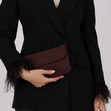 Bottega Veneta Plum Intrecciato Satin Evening Clutch