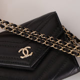 Chanel 2018 Chevron Lambskin Cardholder on Chain