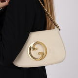 Gucci Mystic White Roxy Calfskin Blondie Chain Shoulder Flap