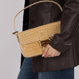 Ultra-Rare Vintage Fendi Shiny Crocodile Baguette Glitter GHW