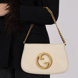 Gucci Mystic White Roxy Calfskin Blondie Chain Shoulder Flap
