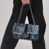 Rare Chanel 2014 Denim Patchwork Medium Single Flap Bag