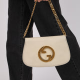 Gucci Mystic White Roxy Calfskin Blondie Chain Shoulder Flap