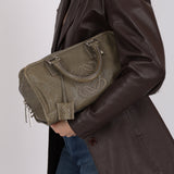 Loewe Khaki Grey Anagram Leather Amazona 28