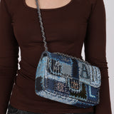 Rare Chanel 2014 Denim Patchwork Medium Single Flap Bag
