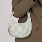 Bottega Veneta Satin Light Cyan Intrecciato Mini Hobo
