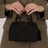 Bottega Veneta Satin Intrecciato Tassel Bowler Bag