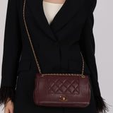 Chanel 2017 Dark Bordeaux Sheepskin Medium Mademoiselle Flap