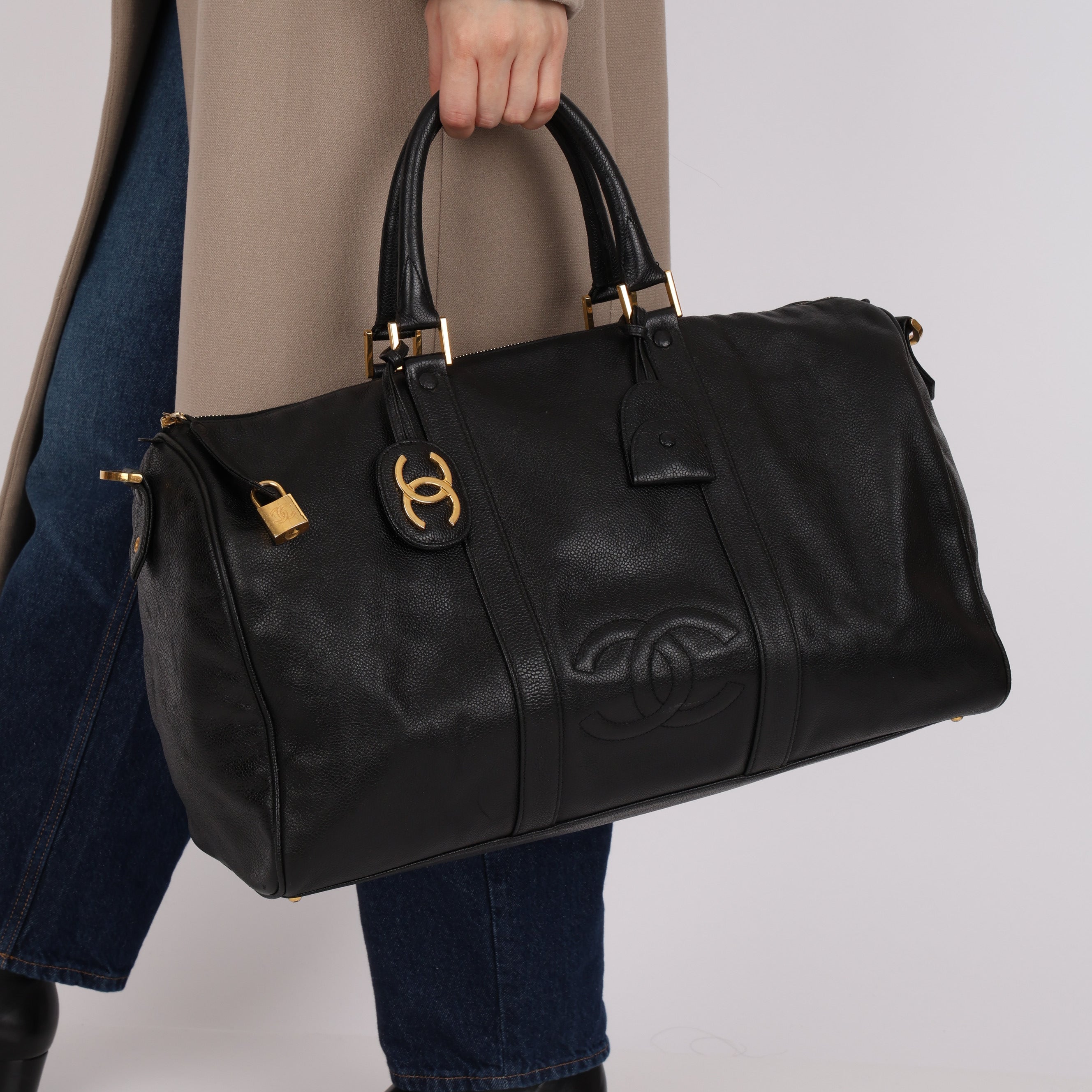 Chanel 1993 Caviar Timeless Weekender Duffel Bag