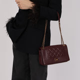 Chanel 2017 Dark Bordeaux Sheepskin Medium Mademoiselle Flap