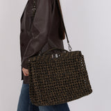 Fendi Woven Leather Peekaboo Bag