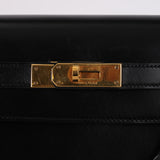 Hermès 1978 Noir Box Kelly 32 Sellier GHW
