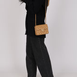 Rare Chanel 2004 Beige Caviar Mini Square Flap 24K GP