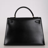 Hermès 1978 Noir Box Kelly 32 Sellier GHW