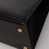 Hermès 1978 Noir Box Kelly 32 Sellier GHW