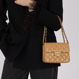 Rare Chanel 2004 Beige Caviar Mini Square Flap 24K GP