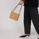 Rare Chanel 2004 Beige Caviar Mini Square Flap 24K GP