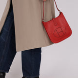 Rare Hermès 2005 Rouge Casaque Epsom Evelyne Short Strap TPM PHW