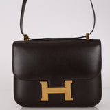 Hermès 1993 Cacao Box Constance 23 GHW