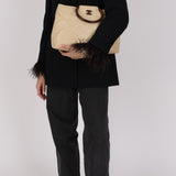 Chanel 1996 Vanilla Caviar Wooden Handle Shopper Tote